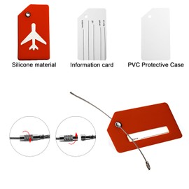 Luggage Strap Set,Suitcase Straps,Luggage Straps for Suitcases,2 Pieces Luggage Straps+2 Pieces Luggage Tags,Suitcase Travel Accessories for Quick Identification of Luggage(Red)