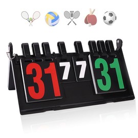 Honicemar Waterproof Folding Sports Scoreboard Portable Flip Scoreboard for Score Counters Sports Competitions Football Basketball Tennis Rugby Table Tennis Badminton and More Black