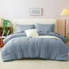 CozyLux King Size Comforter Set Grayish Blue, 7 Pieces Bed