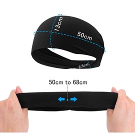 Headband, 5.1 inches (13 cm), Headband, Sports Headband, Men's Hat, Inner Cap, Sweatproof, Hair Turban, Bandana, Wide, Thin, Stretchy, Soft, Hair Closure, Washing, Baseball, Football, Women's, Unisex