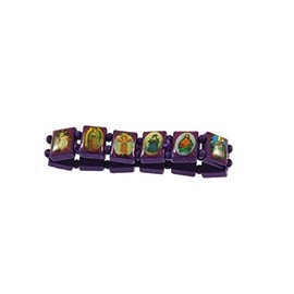 Zac's Alter Ego Unisex Wooden Religious Catholic Saints Icon Stretch Bracelet