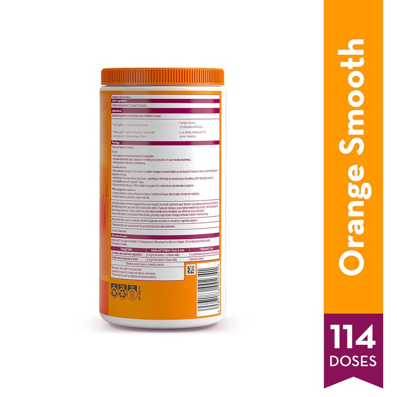 Metamucil Daily Fibre Supplement Smooth Orange, 114 Doses, 673g