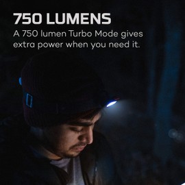 NEBO Einstein 750 Lumen Outdoor Compact Easy Tilt Camping Headlamp with Red Light and Turbo Modes, Includes 4 AAA Batteries and Adjustable Strap