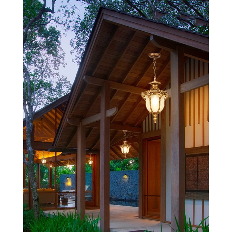 Moddeny Rustic Victorian E26 Exterior Ceiling Pendant Light American Outdoor