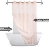 No Hook Slub Textured Shower Curtain with Snap-in PEVA Liner