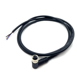 M8 3-Pin Female Connector Cable, A Code Right Angle Moulded Cable Female Aviation Sensor Electric PVC Cable Industrial Moulded Cable 1 Metre AWG24