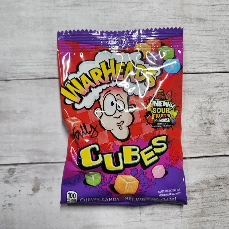 Warheads Cubes Chewy Candy 5oz 2-Pack – Sour Fruit Flavors
