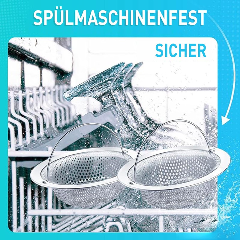 Pack of 2 Drain Strainers, Stainless Steel Sink Strainer with