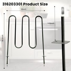 Xzionh 316203301 Broil Element Compatible With Kenmore Electric Range,Replacement AP2126397, 832974, 316200600, 316203300, 2210851,7316203301,PS3506335,EAP3506335