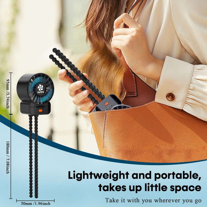 AMTIFO 2-Pack Stroller Fan for Baby: USB Rechargeable, Quiet, Adjustable