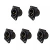 Unbranded 5pcs XLR 3Pin Male panel mount chassis, Fine black