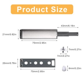 UZSUZZ 20pcs Push to Open Door Catches, Cabinet Magnetic Door Catch, Heavy Duty Touch Door Latch,Drawer Push to Open Door Lock Catches for Wardrobe, Cabinet, Drawer Closure