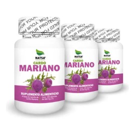 Cardo Mariano, 300 Cápsulas (3 Frascos 100 Cap C/u) Sabor Natural