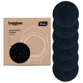 Breetee Carbon Filters Set - 6 Pack Replacement Filters for Breetee Portable Range Hoods - Efficient Odor Removal - 4,7 IN Circle Charcoal Filter for Range Hood Black