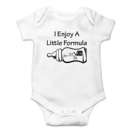I Enjoy A Little Formula - Funny Baby Essentials Bodysuit - Baby Boy Romper Newborn Girl Clothes (Newborn, White)