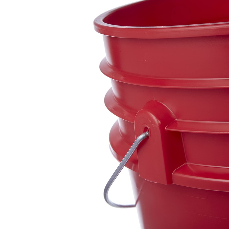 Hudson Exchange Premium 5 Gallon Bucket, HDPE (Red, 12 Pack)