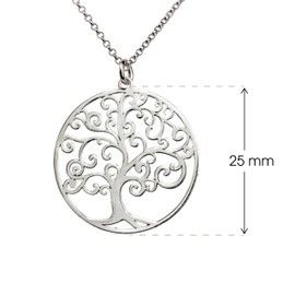 AKA Jewellery - Sterling Silver Necklace Tree of Life Pendant, Growth Model, Gift for women and girls