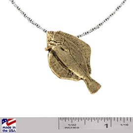 Creative Pewter Designs Gold Plated Flounder Pendant SG063PEN