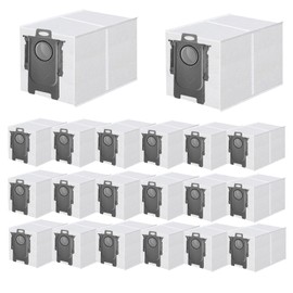 20 Pack Dust Bag Replacement for Roborock QV 35A/Qrevo S5V/Saros 20/10/10R/Q Revo/Qrevo S/Qrevo Pro/Qrevo MaxV/Qrevo Master/Qrevo Plus/S8 Max Ultra/S8 MaxV Ultra/Qrevo Slim Vacuum Cleaner, 3L Capacity