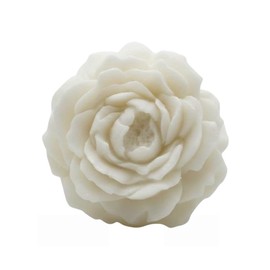 Peonias de Jabón Artesanal Pintadas a Mano – Docena (12 Piezas) Blancas. En bolsa de celofán con moño, para regalo de reuniones y fiestas. Jabón con a