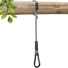Dakzhou 3.91ft(47") Heavy Duty Tree Swing Rope Hammock with Large Carabiner,Tree Swing Hanging Strap,Adjustable Extendable,for Outdoor Swing Hammock Climbing Playground Set Accessories,Green