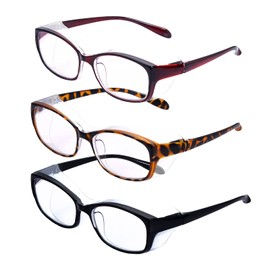 UNCLE SAM Stylish Safety Glasses With Anti-Blue Light Lens, UV protection glasses, Alternatives Protective Eyewear Goggles, Side Shields Blue Light Blocking Multi-Focus Reading Glasses