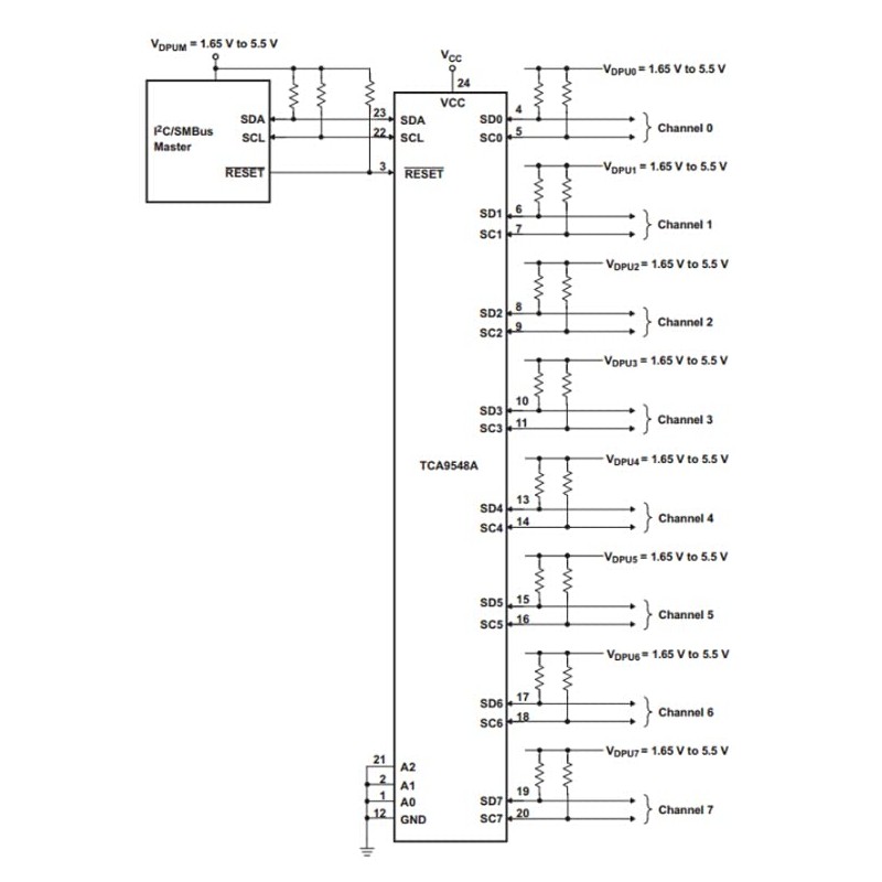 Hailege 5pcs TCA9548 TCA9548A I2C IIC Multiplexer Breakout Board 8