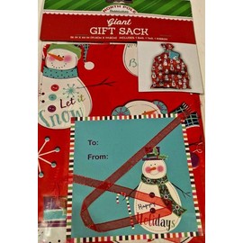 Snowman Giant Gift Bag 36' x 44"-1Tag-1-Ribbon