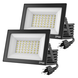Madewell Living 2-Pack 50W LED Flood Lights Outdoor – 9000 Lumens Super Bright Security Lighting, IP66 Waterproof, 5000K Daylight – Energy-Efficient Outdoor Lights for Garage, Garden, Lawn, Backyard