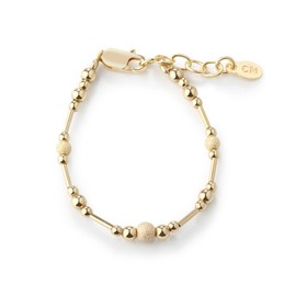 Cherished Moments Children's 14K Gold-plated over Sterling Silver Bracelet with Liquid Gold and Gold Stardust Accents for Little Girls and Kids (6-12 Years)