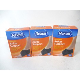 Rexall Black Adjustable Ankle Support For Sore or Weak Ankles - Lot of 3