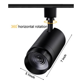 Motrackcao Zoomable 30W LED Track Lighting Heads,2700K-6500K Stepless Dimming H Type Dimmable Rail Ceiling Track Lights Fixtures,Flicker Free 15°to 60°CRI90 3000LM,Black 4 Pack