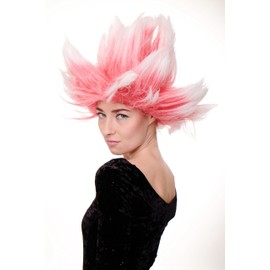 WIG ME UP - LM-19-PC13TP60 Wig Fancy Dress Dragon Ball Demon Loki Devilish Mad Scientist Fan Red White Fire