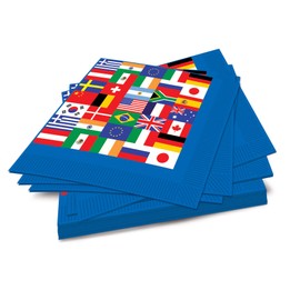 Beistle S58122AZ3 International Flag Luncheon Napkins 48 Piece, Multicolored
