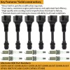 CNPAPC 6 Ignition Coil UF349 & Iridium Spark Plug For
