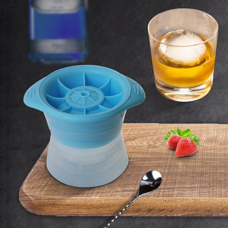 LINGLAN Ball Shaped Ice Cube Trays, 6 cm, Pack of