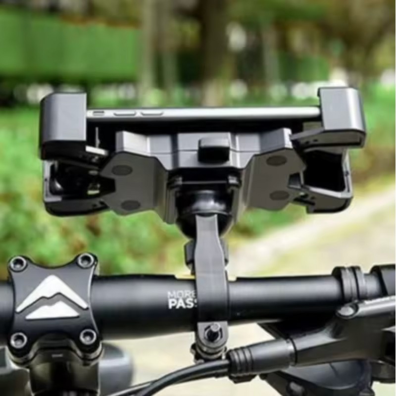 360° Adjustable Motorcycle & Bicycle Phone Mount – Anti-Slip Shockproof