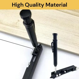 EZONEDEAL Multi-function Scribing Tool- Construction Pencil- Aluminum Alloy Scribe Tool with Deep Hole Pencil,DIY Woodworking Scribe Gauge Scriber Line Maker Measuring Tool (BLACK)