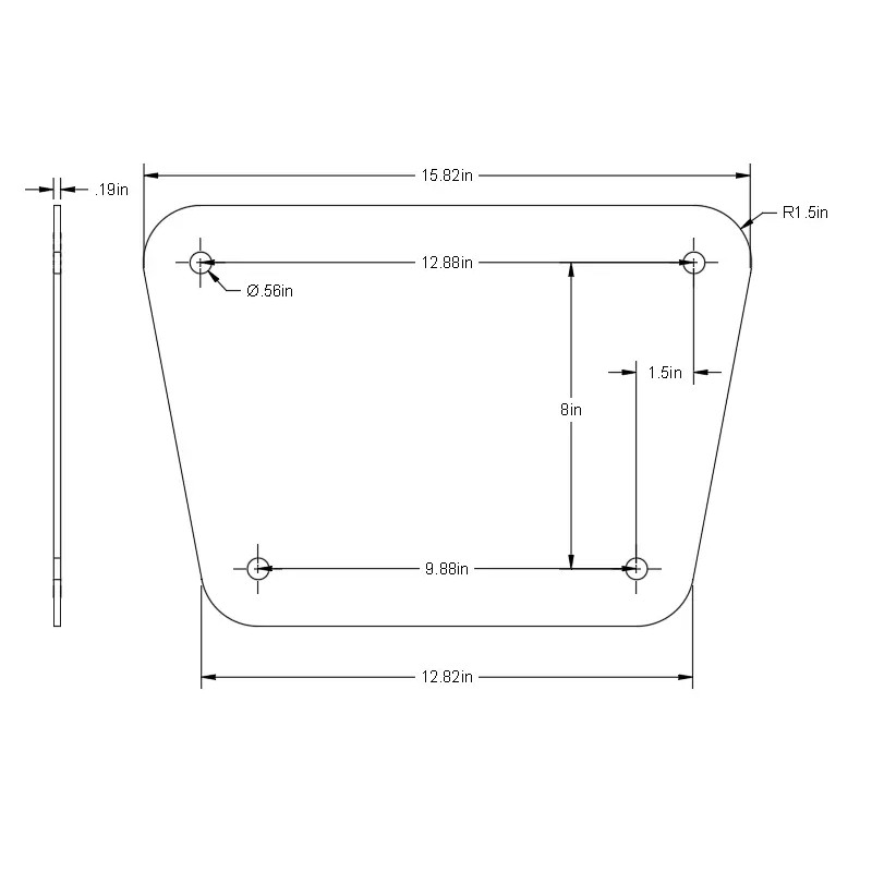Halk Marine Outboard Transom Reinforcement Backing Plate - Full Pattern