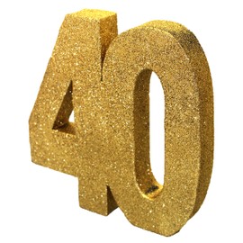 Number 40 Glitter Table Decoration Gold