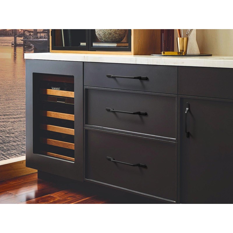 Goo-Ki 6 Pack Large Matte Black Drawer Knobs Kitchen Cabinet