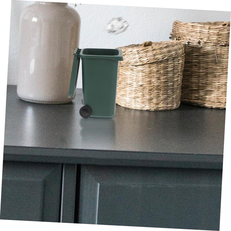 OSALADI 2pcs Mini Desktop Wastebasket Stylish Office Trash Can with