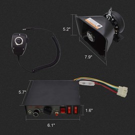 Police Siren Speaker - DC 12V 200w Car PA System kit with emergency siren horn Speaker loud 9 sound Wired Handheld Microphone Loudspeaker Emergency Siren Electronic For vehicles Truck UTV ATV