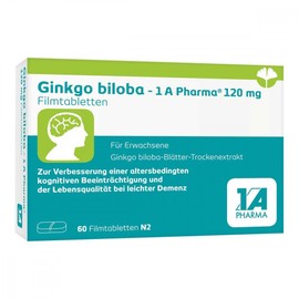 Ginkgo Biloba-1A PHARMA 120 mg Film-Coated Tablets Pack of 60
