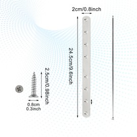 12Pcs Silver Mending Plate, 10” Flat Straight Braces Heavy Duty Metal Straight Bracket, Cast Iron Mending Joining Repair Plates Fixing Bracket Connector for Repairing Wooden Furniture, 250MMx20MMx3MM