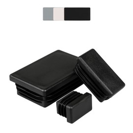 Pack of 10 Plastic Rectangular Pipe Plugs, Slat Plugs, Various Sizes and Colours, Furniture Gliders, Chair Leg Protectors, Protective Caps (Tube Outer Dimensions: 50 x 30 mm, Pipe Wall Thickness: