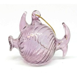 Blown Glass Fish Ornament (Purple, 2 INCH)