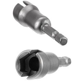 2 Stück Sechskantschaft Nuss Treiber Bit teckschlüssel, Stahl mit Hohem Kohlenstoffgehalt Flügelmutter, 1/4 Zoll Hakenschraubendreher, Steckschlüssel Werkzeuge für Panelmuttern Schrauben Auge C Haken