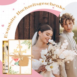 FTUREERA Geldgeschenk Hochzeit, Hochzeitsgeschenke für Brautpaar Geldgeschenke Hochzeit Verpackungen, Hochzeitsgeschenk Geld Geschenkbox mit Hochzeitskarte, Trockenblumen, Licht und Reagenzglas