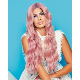 Hairdo & Maxwigs Lavender Frose Wig - Hairdo Wigs 22 inch Long Waves Pale Purple Pink Shades Tru2Life Heat Friendly Synthetic Lace Front Center Monofilament Womens Bundle MaxWigs Hairloss Booklet